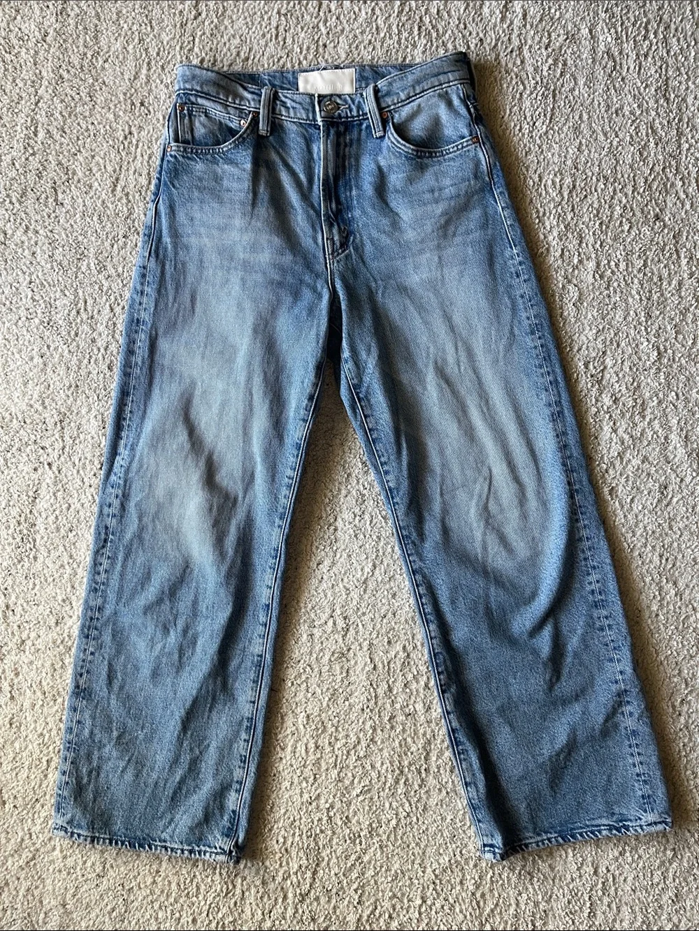 MOTHER Dodger Ankle Jeans in Leap of Faith Wide Leg Size 24